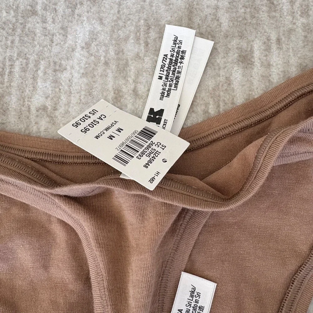 2 Pair Victoria's Secret Pink‎ Med Smooth Cotton High-Leg Thong Panty Underwear